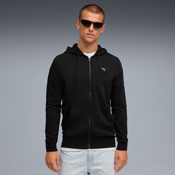 Essentials Elevated Men’s Cotton Regular Fit Hoodie, PUMA Black, extralarge-IND