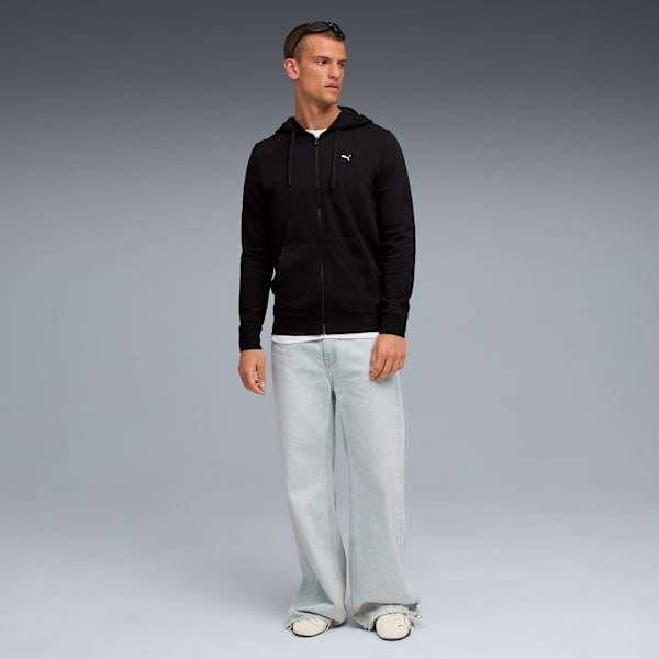 Essentials Elevated Men’s Cotton Regular Fit Hoodie, PUMA Black, extralarge-IND