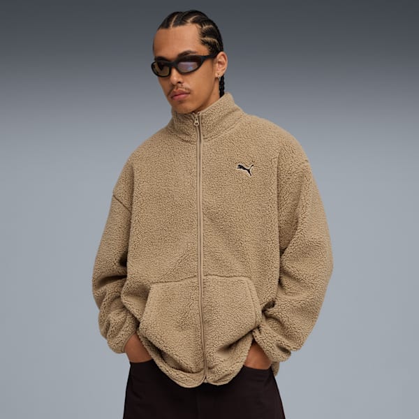 ESS ELEVATED Sherpa Full-Zip Men, Ice Coffee, extralarge