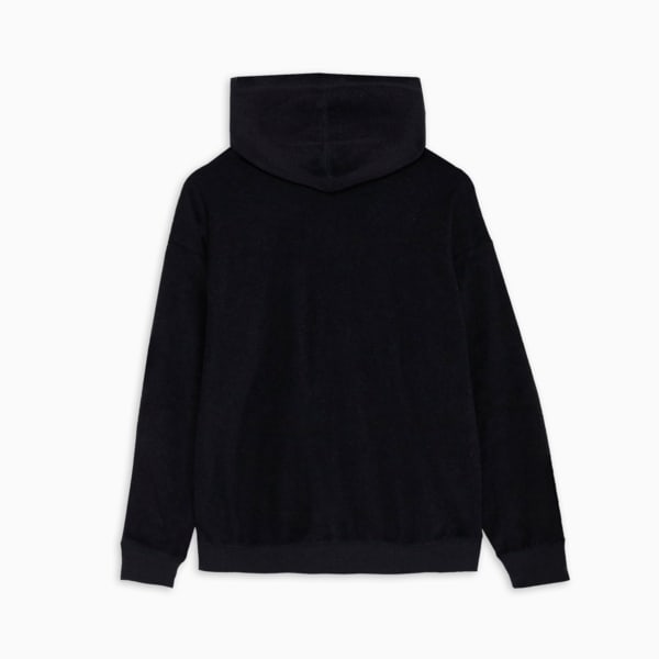 ウィメンズ パイル リラックス フーディー, PUMA Black Heather, extralarge-JPN