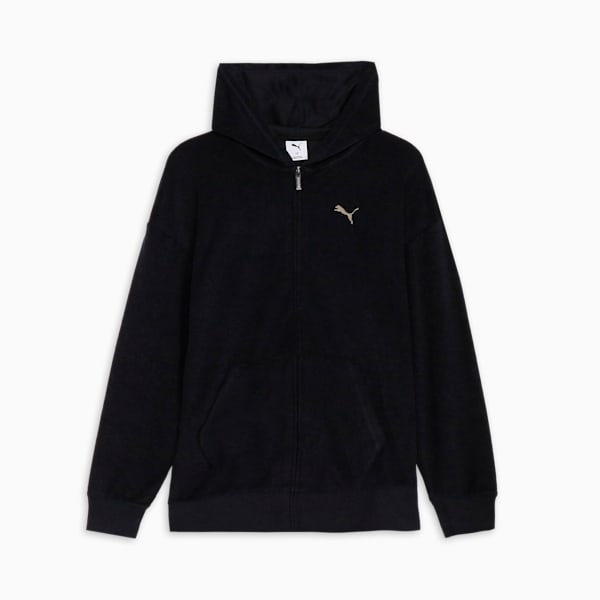メンズ パイル リラックス フーディー, PUMA Black Heather, extralarge-JPN