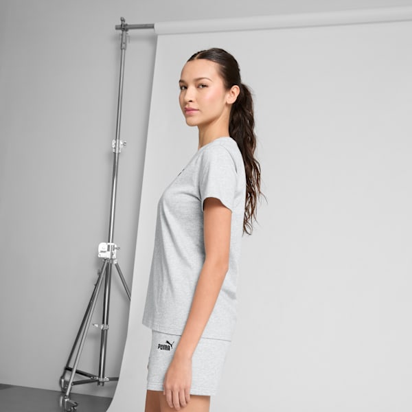 Essentials Small Logo Tee, Light Gray Heather, extralarge