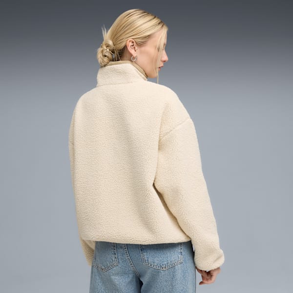 Women's Relaxed Fit Reversible Sherpa Jacket, Alpine Snow, extralarge-IND