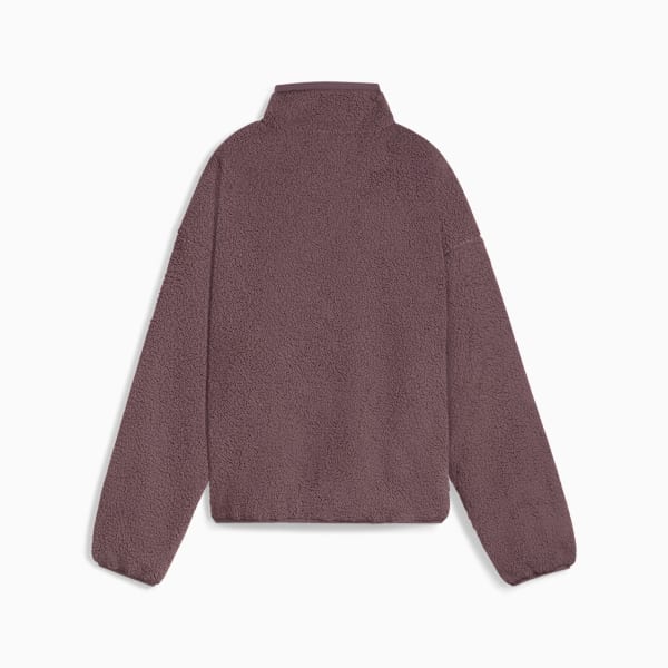 Women's Relaxed Fit Reversible Sherpa Jacket, Raisin, extralarge-IND