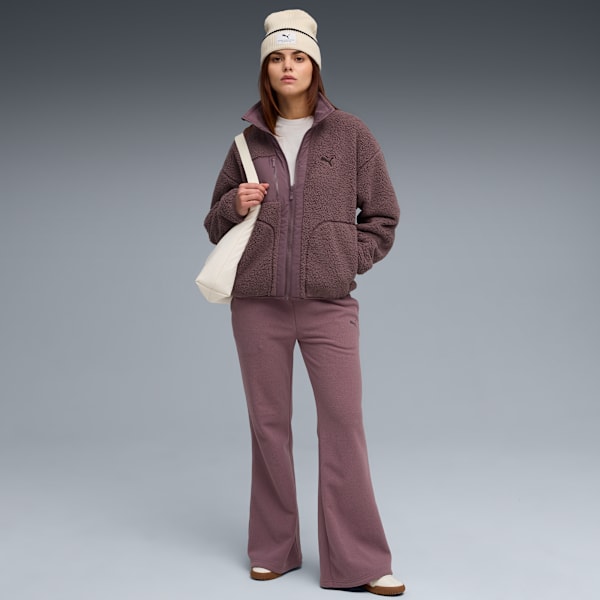 Women's Relaxed Fit Reversible Sherpa Jacket, Raisin, extralarge-IND