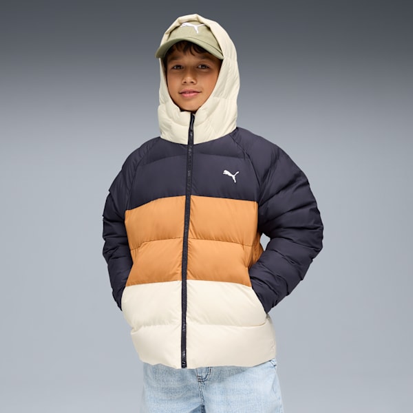Hooded Puffer Jacket Youth, New Navy, extralarge