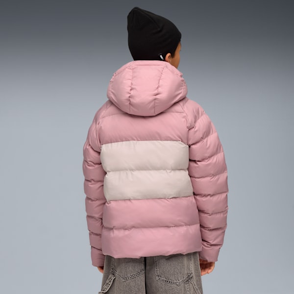 Synthetic Hooded Puffer Jckt Youth, Poised Pink, extralarge