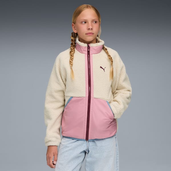 Hybrid Sherpa Jacket Youth, Alpine Snow, extralarge