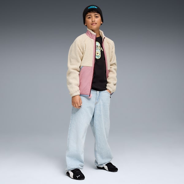 Hybrid Sherpa Jacket Youth, Alpine Snow, extralarge
