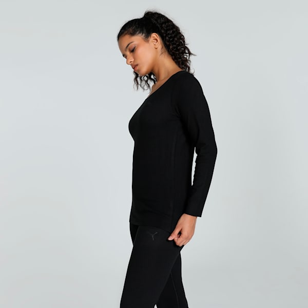 Women's Long Sleeve Thermal Top, PUMA Black, extralarge-IND