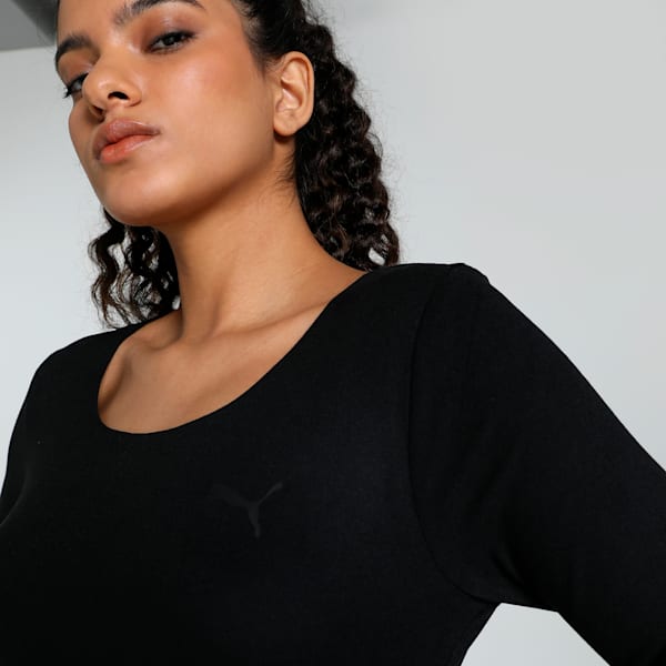 Women's Long Sleeve Thermal Top, PUMA Black, extralarge-IND