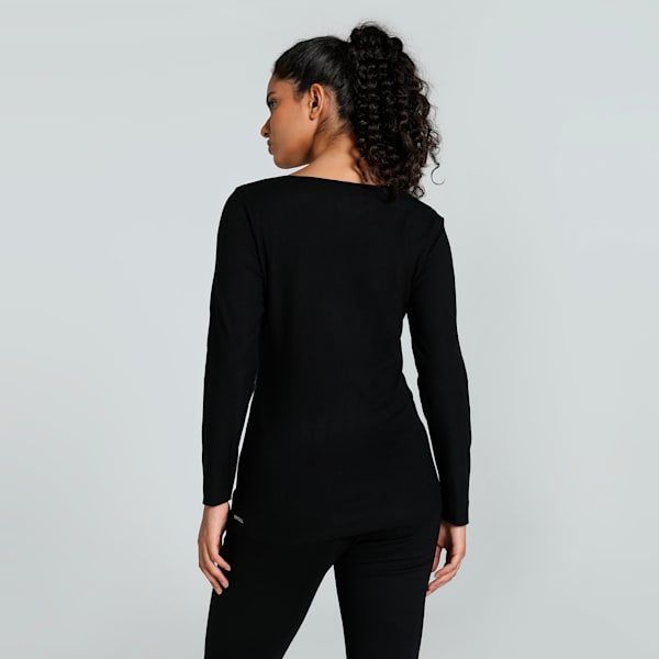 Women's Long Sleeve Thermal Top, PUMA Black, extralarge-IND