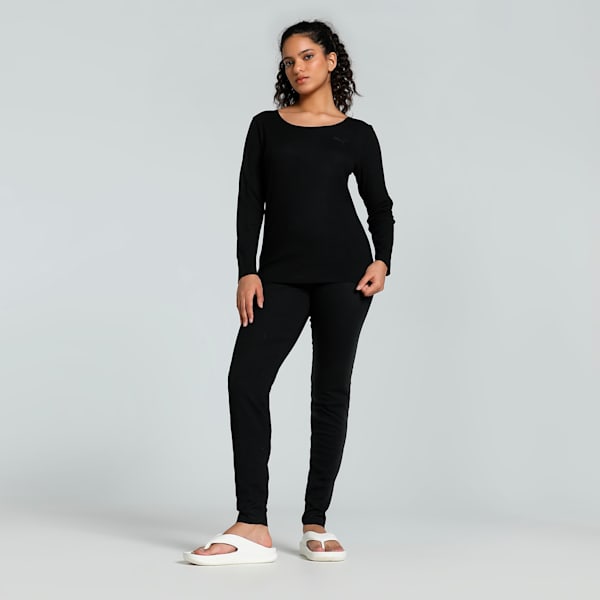 Women's Long Sleeve Thermal Top, PUMA Black, extralarge-IND
