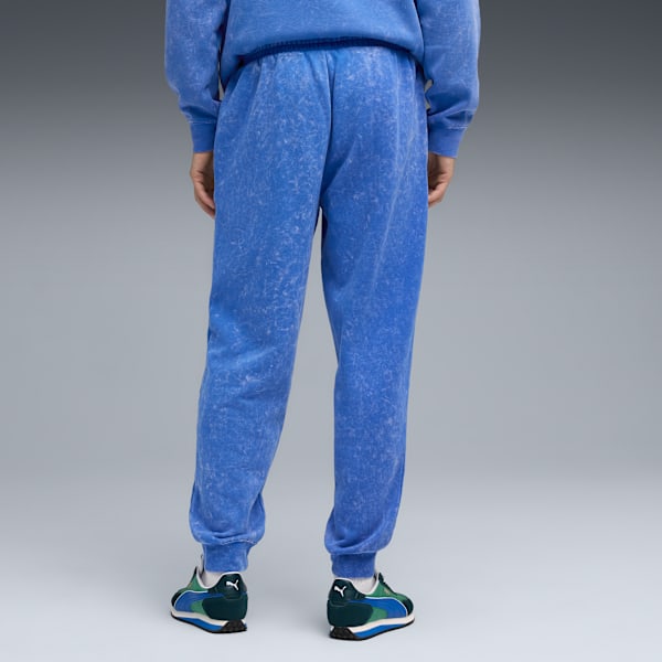 PUMA Elevated Essentials Acid Wash Men's Fleece Sweatpants, Mountain Blue, extralarge