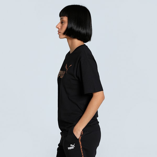 Graphic Animal Women's Relaxed Fit Tee, PUMA Black, extralarge-IND