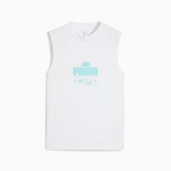PALM RESORT Women's Slim Tank, PUMA White, extralarge