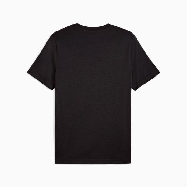Black PUMA T-shirt for adults, plain design with short sleeves and round neck.