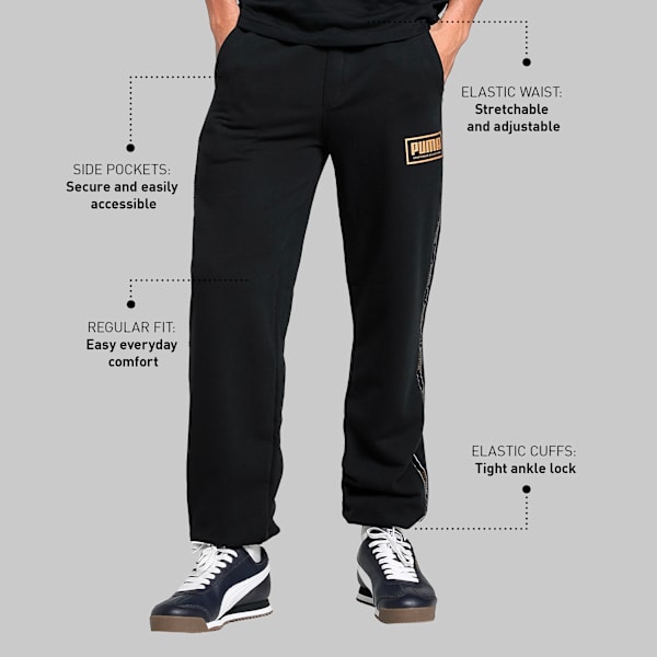 Essentials Tape Details Men’s Regular Fit Rain Pants, PUMA Black, extralarge-IND