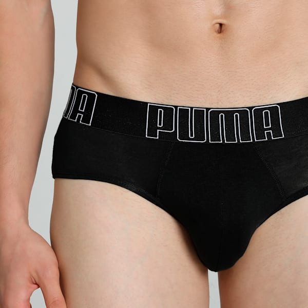 Bamboo Men's Briefs, PUMA Black-PUMA White, extralarge-IND