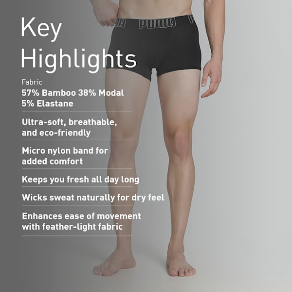 Bamboo Men's Trunks, PUMA Black-PUMA White, extralarge-IND