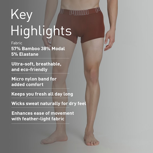 Bamboo Men's Trunks, Warm Chestnut-PUMA White, extralarge-IND