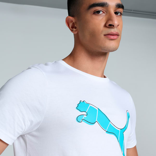 Men's Logo Graphic Slim Fit Tee, PUMA White, extralarge-IND