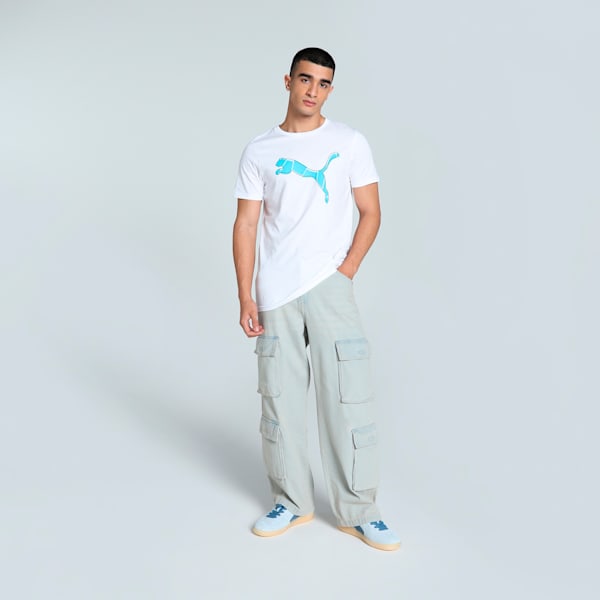 Men's Logo Graphic Slim Fit Tee, PUMA White, extralarge-IND