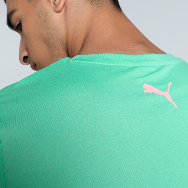 Shaded Logo Men's Slim Fit Tee, Green Glimmer, extralarge-IND