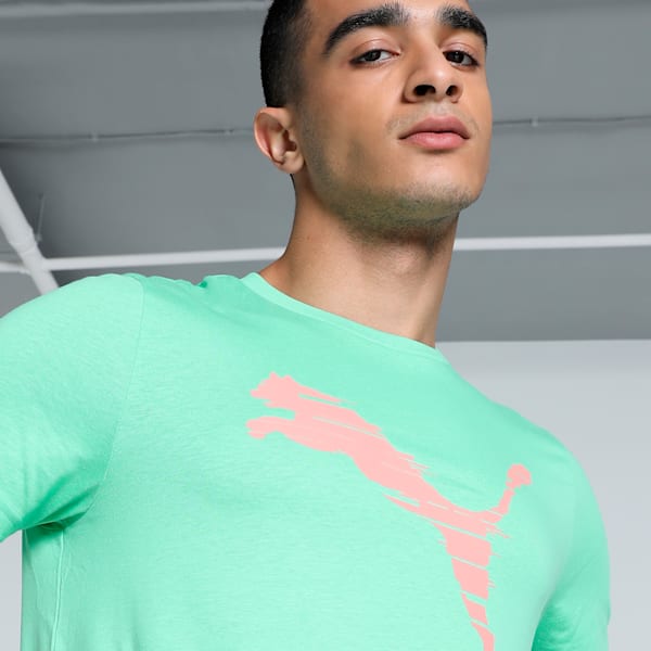 Shaded Logo Men's Slim Fit Tee, Green Glimmer, extralarge-IND