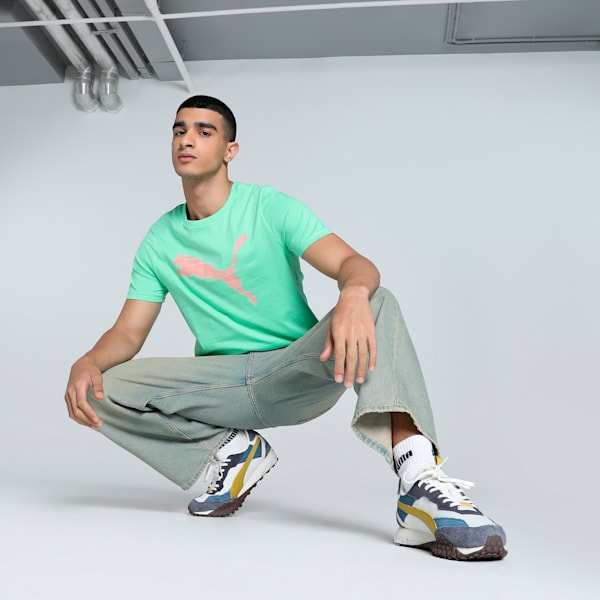 Shaded Logo Men's Slim Fit Tee, Green Glimmer, extralarge-IND
