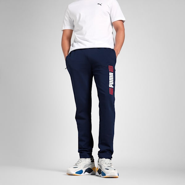 Essentials Zippered Men's Graphic Regular Pants, PUMA Navy, extralarge-IND