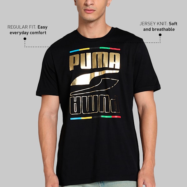 Men's Foil Graphic Tee, PUMA Black, extralarge-IND