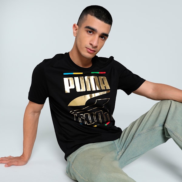 Men's Foil Graphic Tee, PUMA Black, extralarge-IND