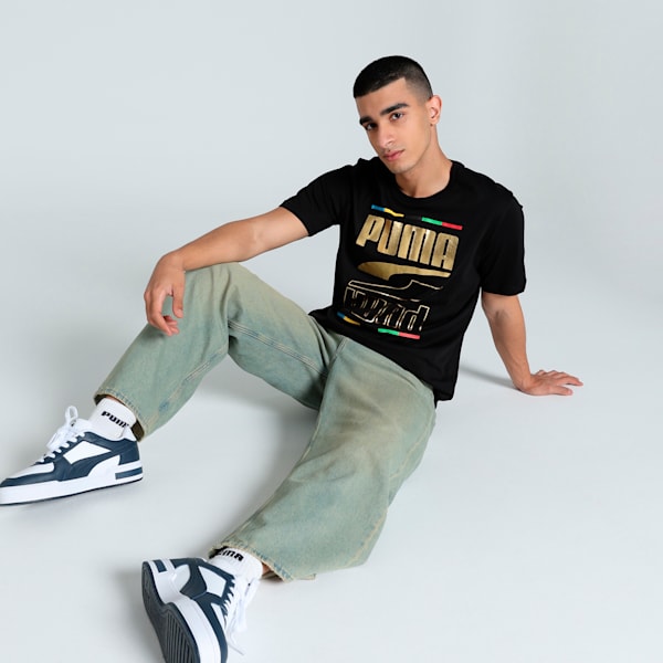 Men's Foil Graphic Tee, PUMA Black, extralarge-IND