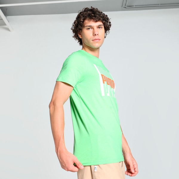 Wording Graphic Men's Slim Fit Tee, Paradise Green, extralarge-IND