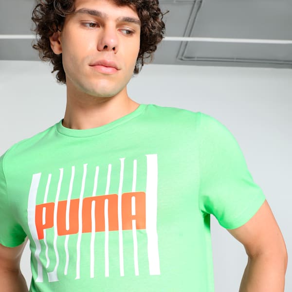 Wording Graphic Men's Slim Fit Tee, Paradise Green, extralarge-IND