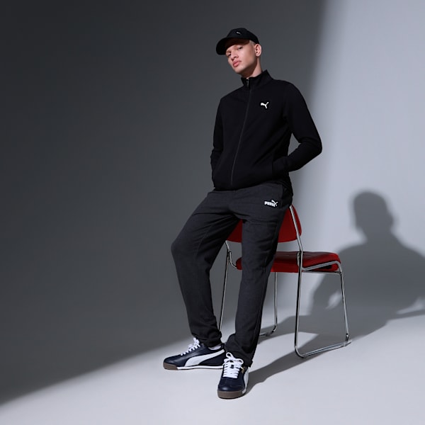 ESS Logo Mens Slim Fit Track Jacket, PUMA Black, extralarge-IND