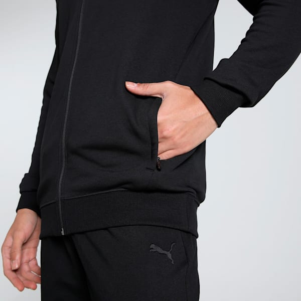 ESS Logo Mens Slim Fit Track Jacket, PUMA Black, extralarge-IND