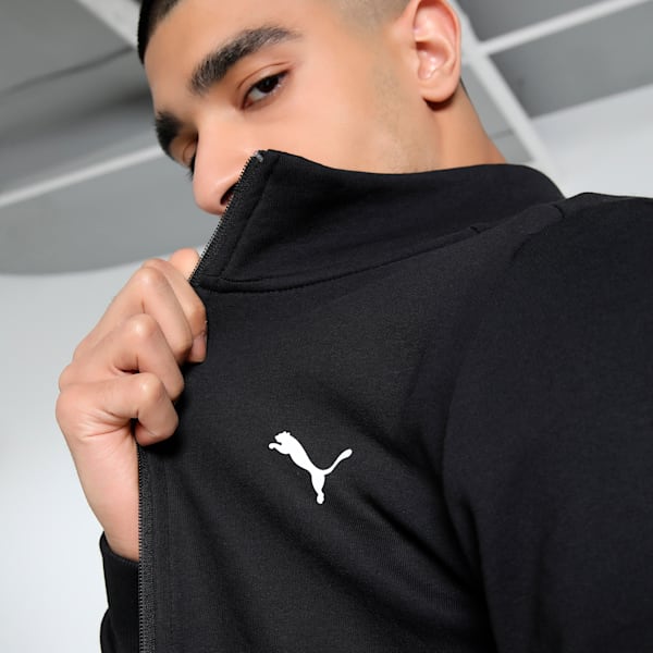 ESS Logo Mens Slim Fit Track Jacket, PUMA Black, extralarge-IND