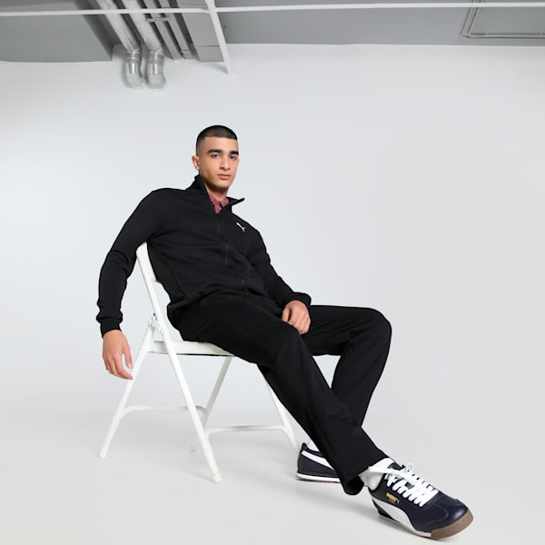 ESS Logo Mens Slim Fit Track Jacket, PUMA Black, extralarge-IND