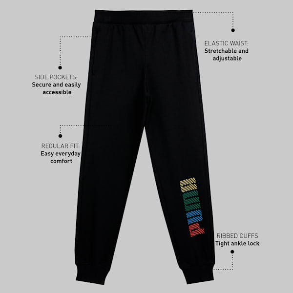 Youth Graphic Pants, PUMA Black, extralarge-IND