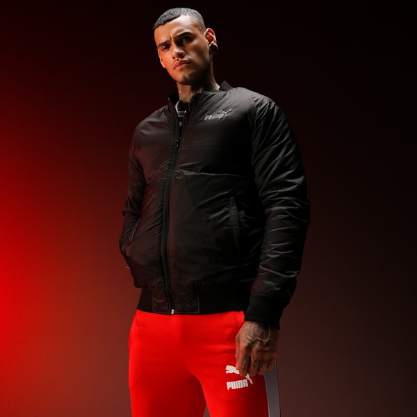 Men's Slim Fit Bomber Jacket, PUMA Black, extralarge-IND