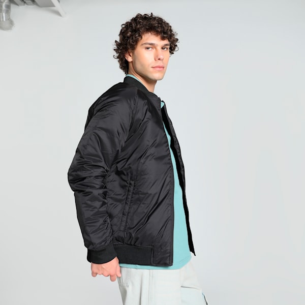 Men's Slim Fit Bomber Jacket, PUMA Black, extralarge-IND