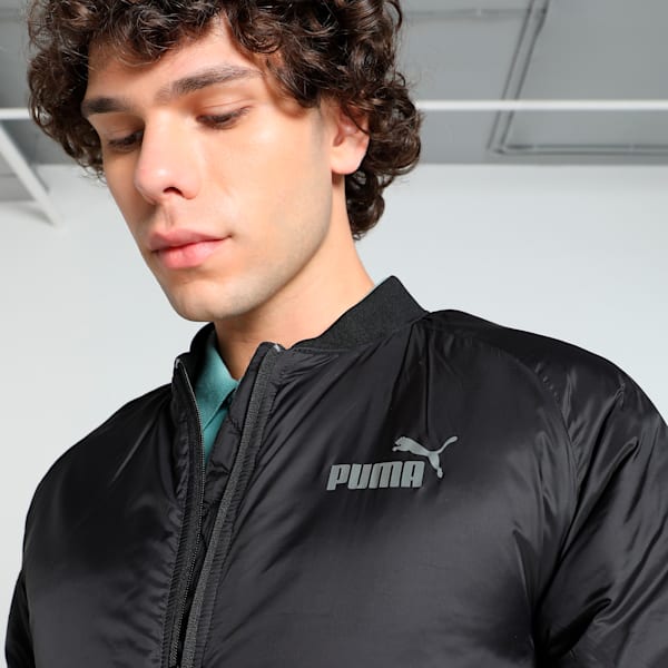 Men's Slim Fit Bomber Jacket, PUMA Black, extralarge-IND