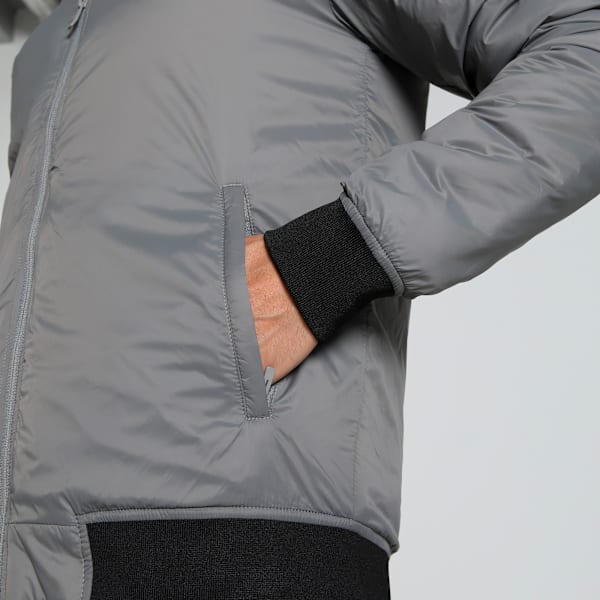 Men's Slim Fit Bomber Jacket, Cast Iron-logo, extralarge-IND