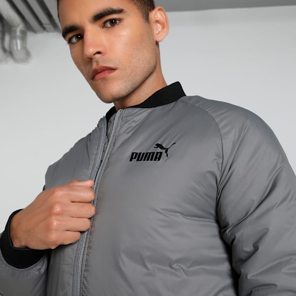 Men's Slim Fit Bomber Jacket, Cast Iron-logo, extralarge-IND