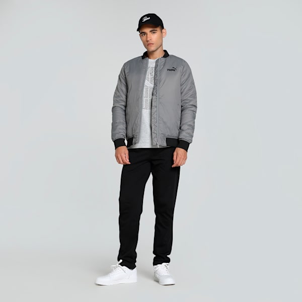Men's Slim Fit Bomber Jacket, Cast Iron-logo, extralarge-IND