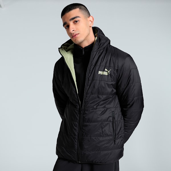 Men's Reversible Slim Fit Fleece Jacket, PUMA Black, extralarge-IND