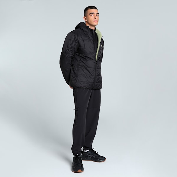 Men's Reversible Slim Fit Fleece Jacket, PUMA Black, extralarge-IND