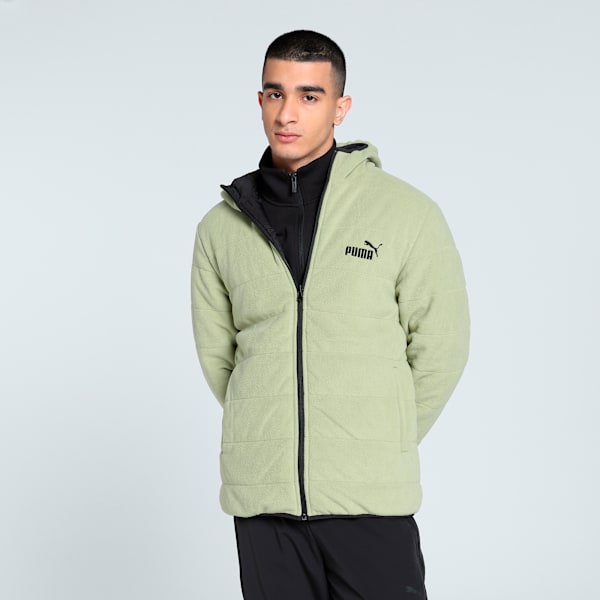 Men's Reversible Slim Fit Fleece Jacket, PUMA Black, extralarge-IND
